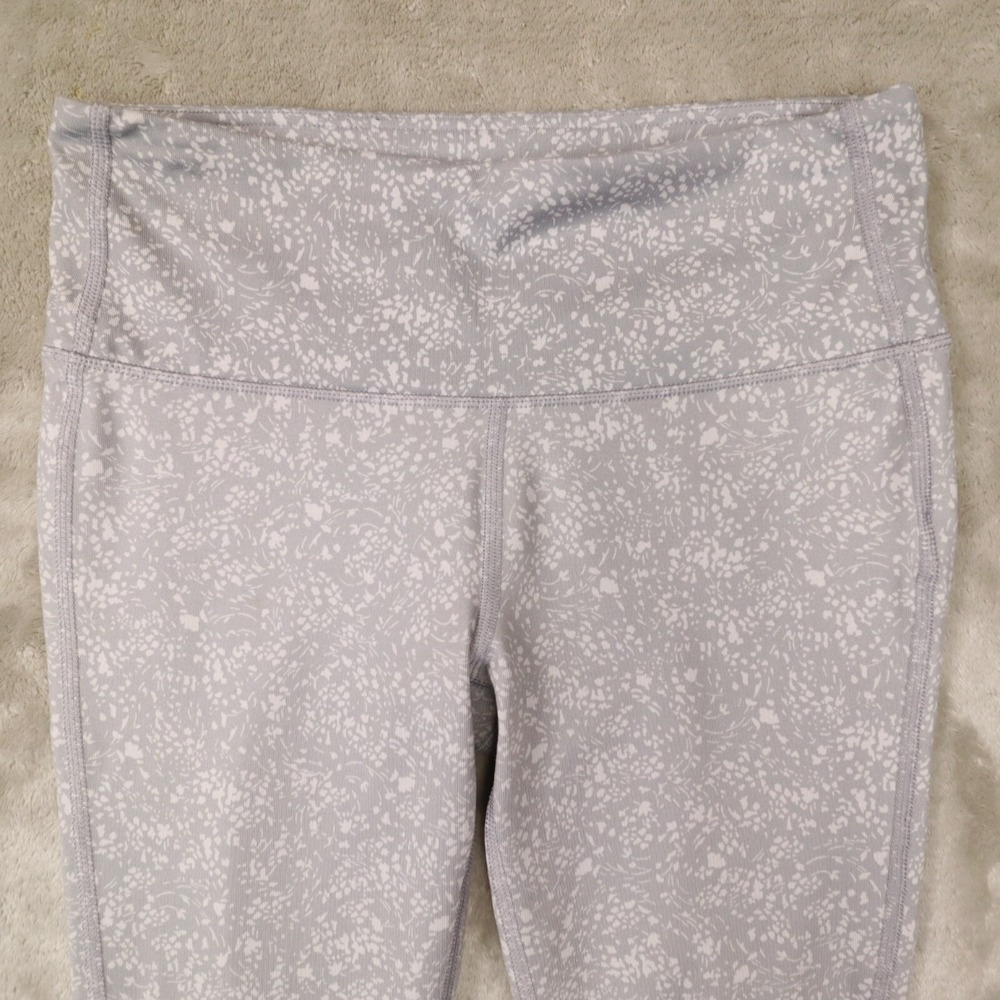 Athleta Women's Gray White Floral Mid Rise Primrose Chaturanga Leggings Small - Picture 2 of 10